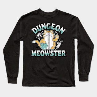 Dungeon Meowster Cat Lover Fantasy Games Zip Long Sleeve T-Shirt